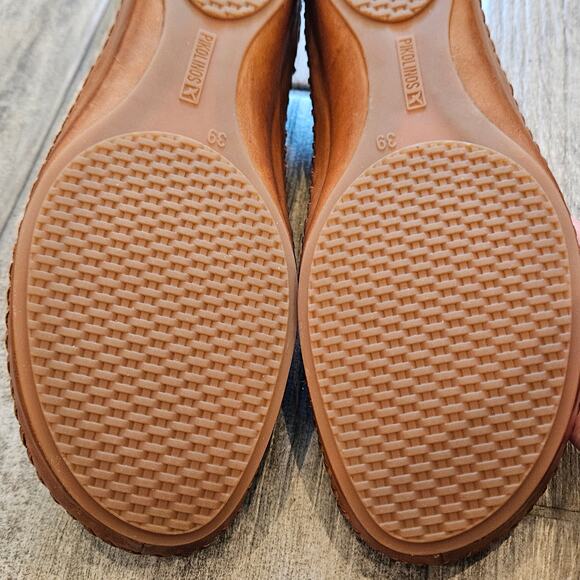 Pikolinos Puerto Vallarta Brandy Leather Mary Jane Flat Women’s 39 US 8.5 Cutout - Picture 10 of 12